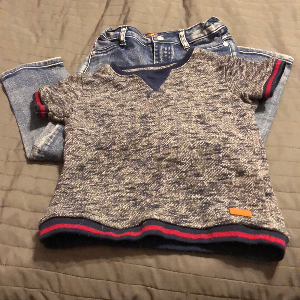 7 For All Mankind 4T Jean and shirt set